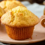 A close-up shot of several golden-brown Corn Muffins resting on a wire cooling rack.