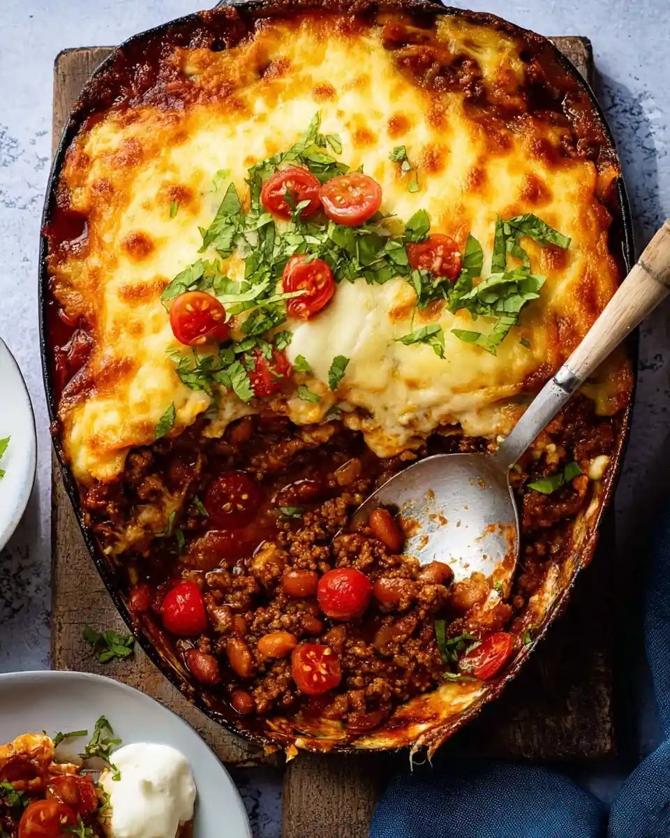 A spoonful of {{ $('Fetch Recipe Data').first().json["Main Keyword"] }} with melted cheese and fresh herbs.