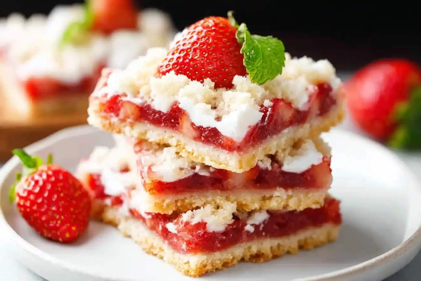 Close-up of three stacked {{ $('Fetch Recipe Data').first().json["Main Keyword"] }} on a white plate.