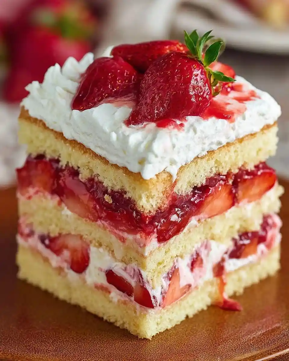 Slice of {{ $('Fetch Recipe Data').first().json["Main Keyword"] }} layered with fresh berries and cream.