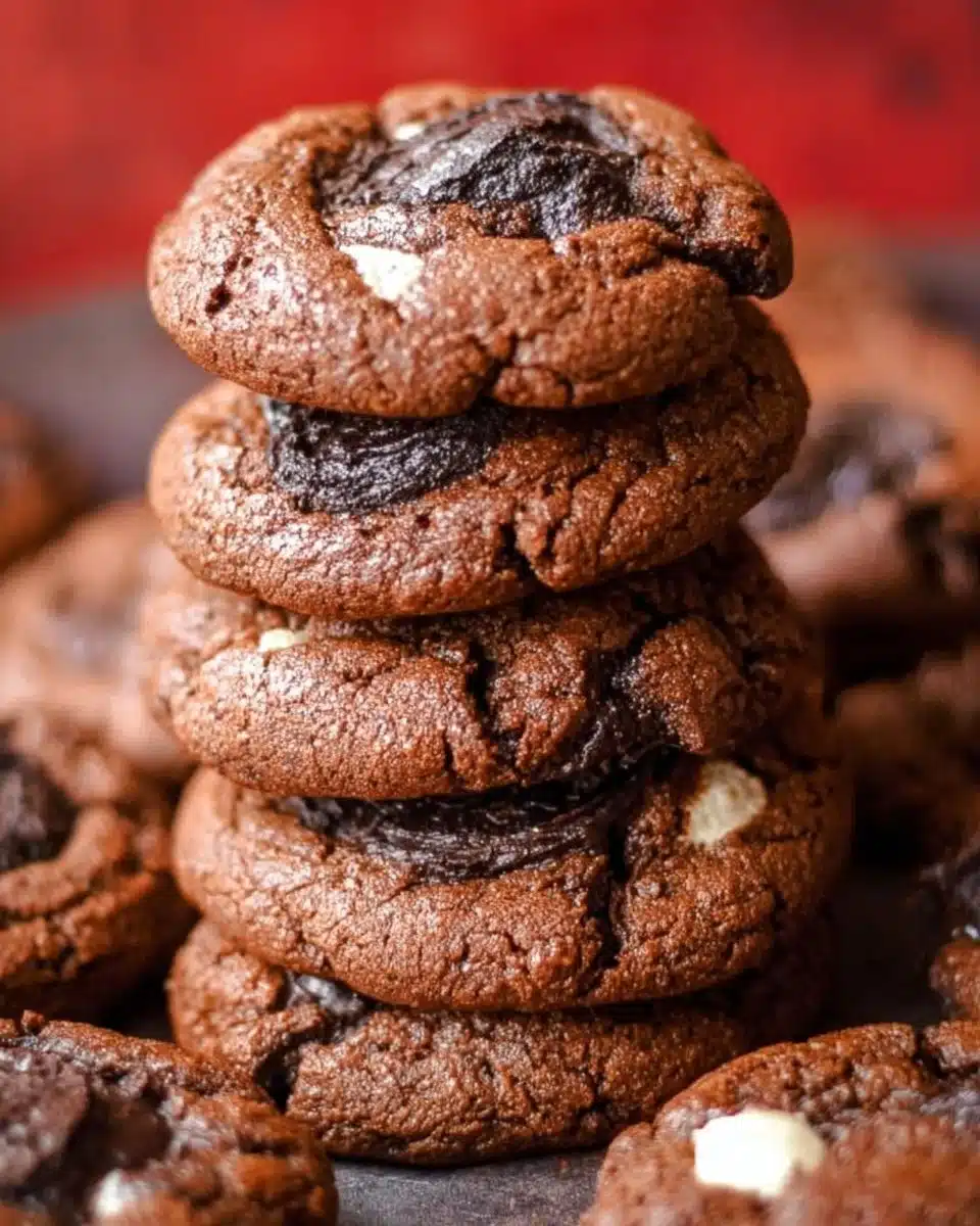Delicious brownie cookies with chocolate chunks on a plate