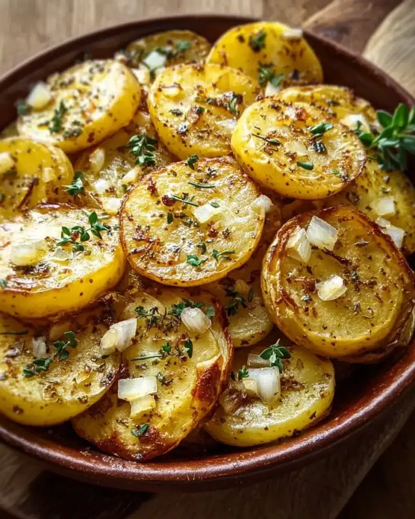 Delicious Greek lemon potatoes roasted to perfection with herbs and spices