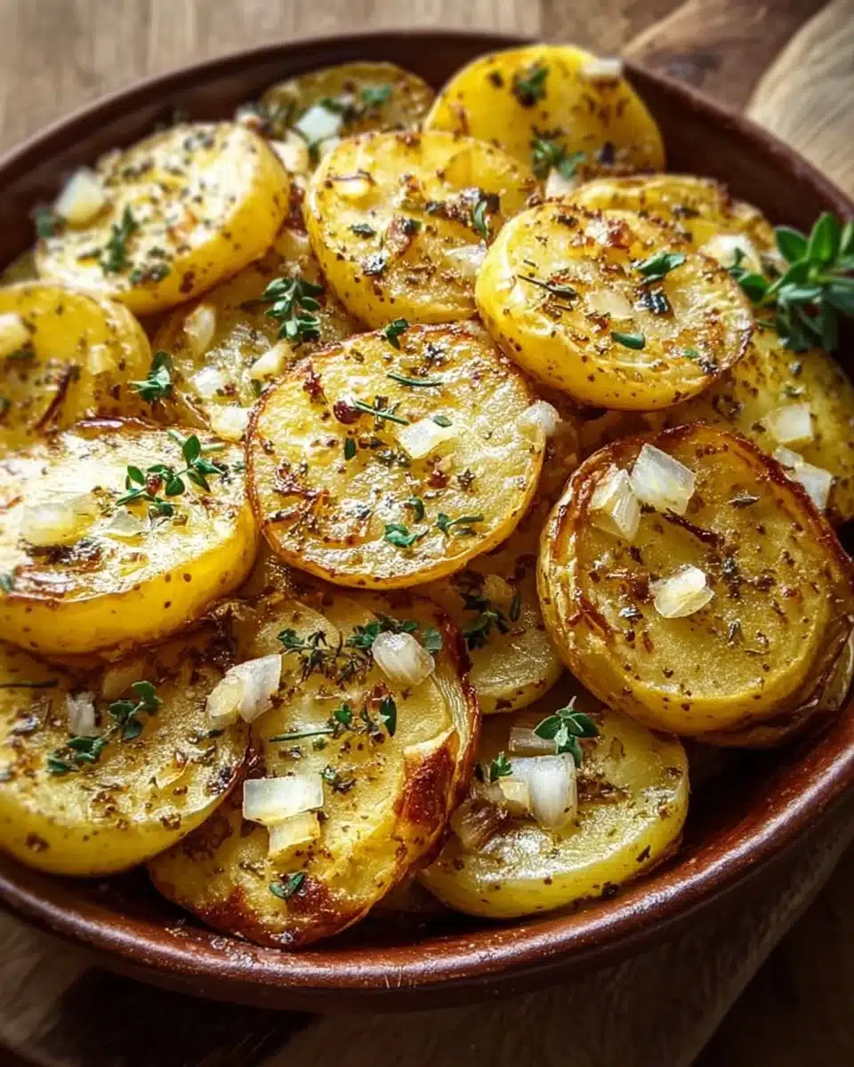 Delicious Greek lemon potatoes roasted to perfection with herbs and spices