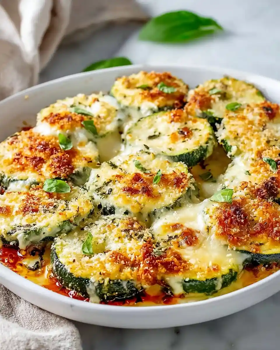 Bubbly {{ $('Fetch Recipe Data').first().json["Main Keyword"] }} topped with golden breadcrumbs and fresh basil leaves.