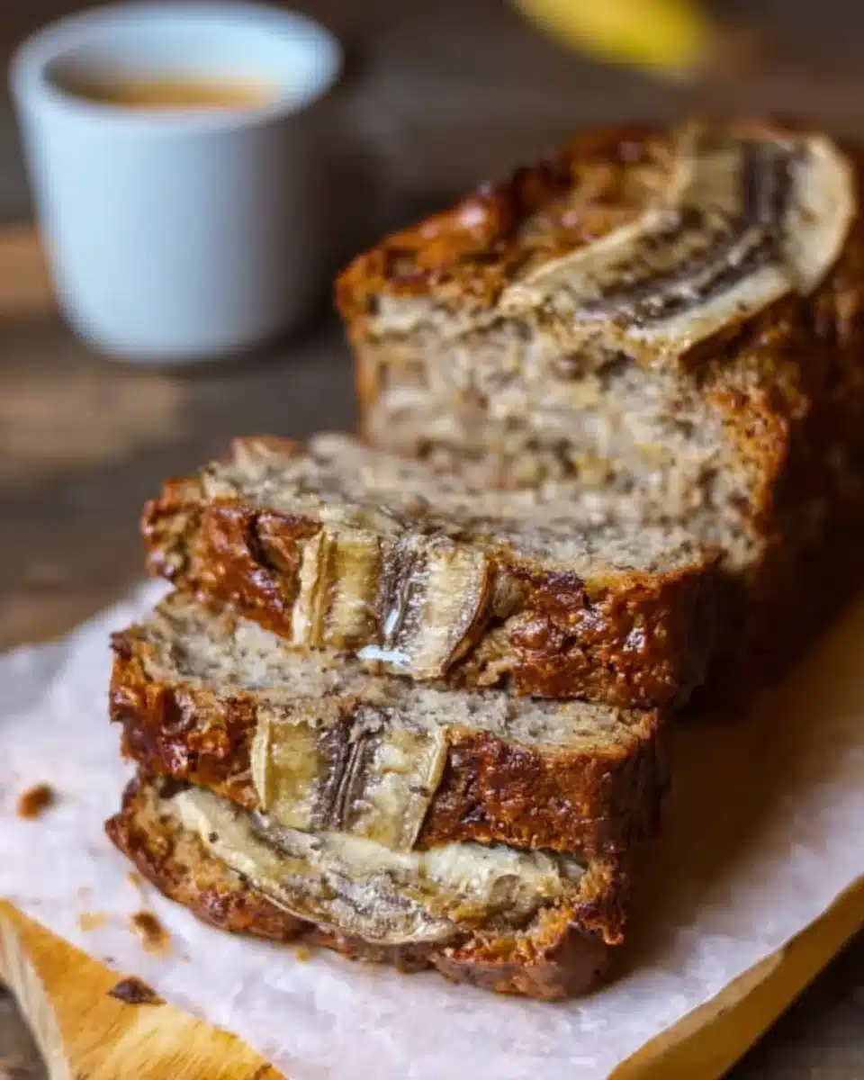 High Protein Cottage Cheese Banana Bread slice on a plate