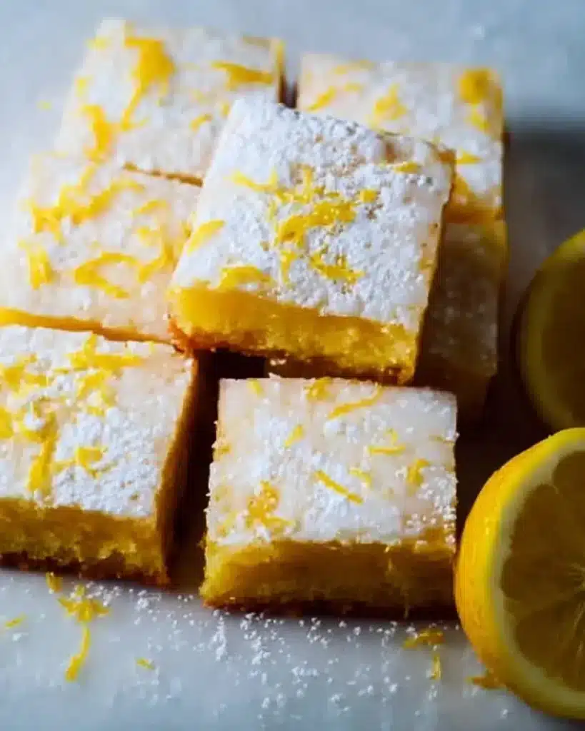 Delicious homemade lemon brownies with a tangy lemon glaze.