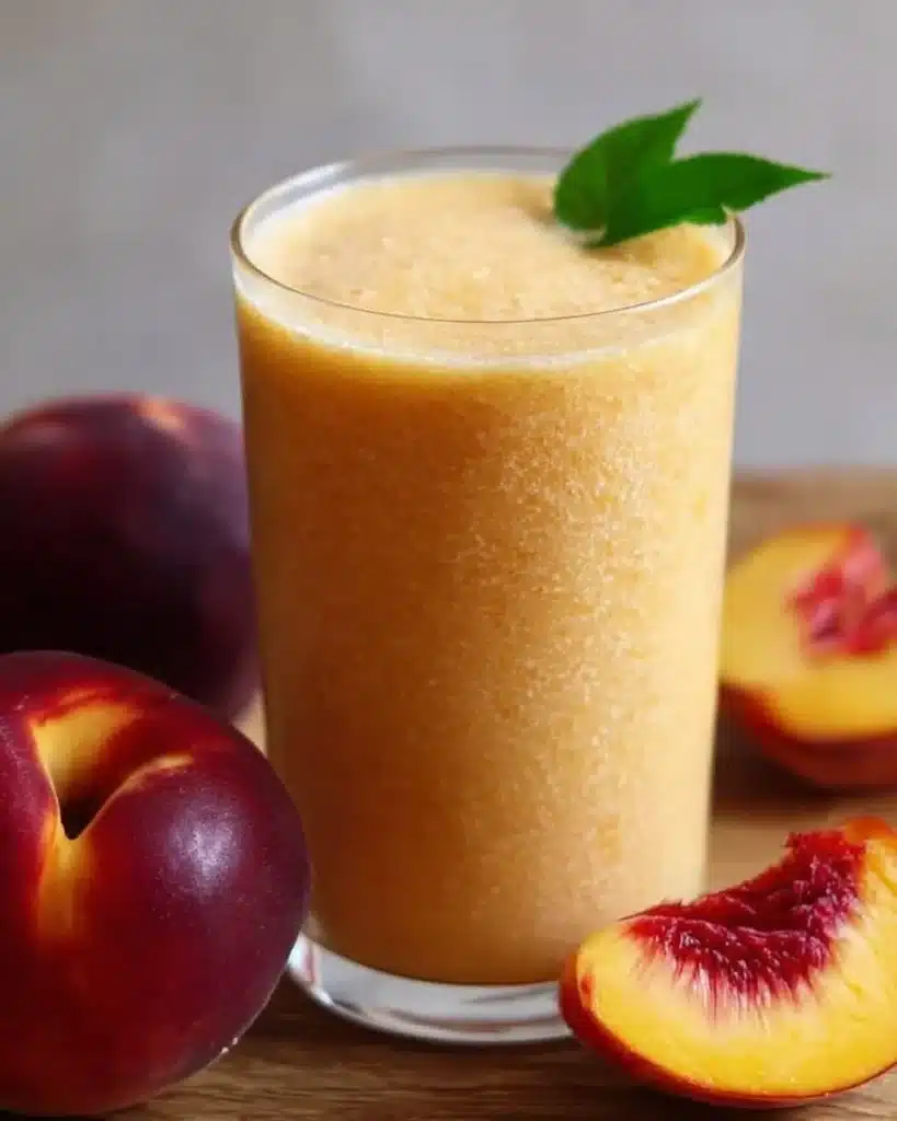 Delicious nectarines blended into a refreshing smoothie
