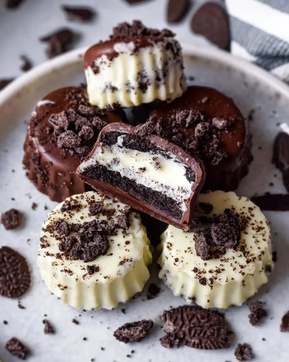 Oreo Frozen Yogurt Bites served in a decorative bowl