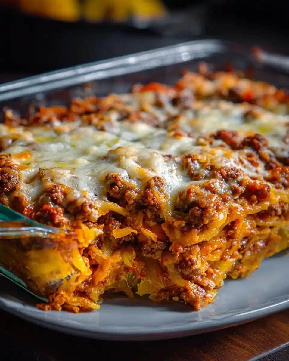 Freshly baked {{ $('Fetch Recipe Data').first().json["Main Keyword"] }} with savory meat sauce and melted cheese.