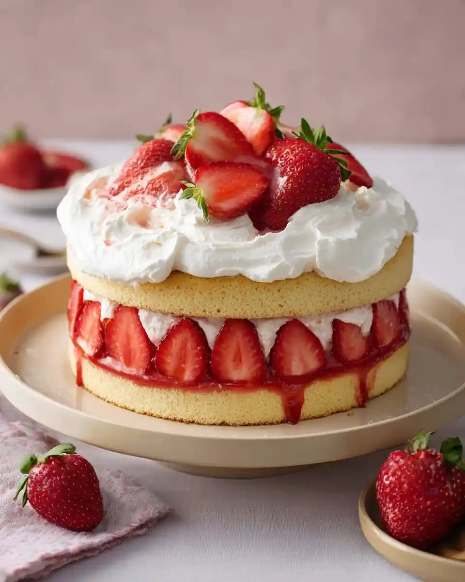 Delicious {{ $('Fetch Recipe Data').first().json["Main Keyword"] }} with whipped cream and fresh strawberries.