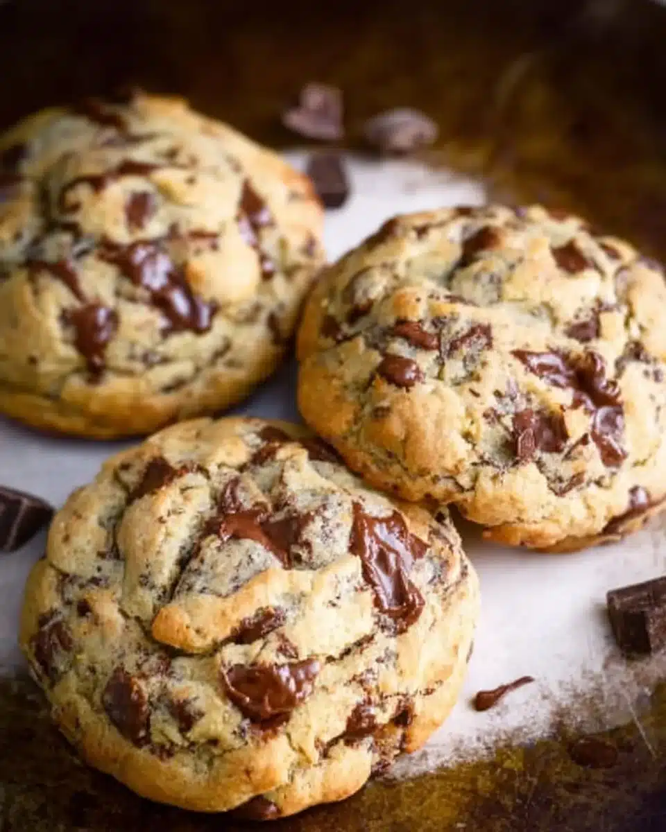 Ultimate chocolate chip Levain cookies baked to perfection with gooey chocolate chips.