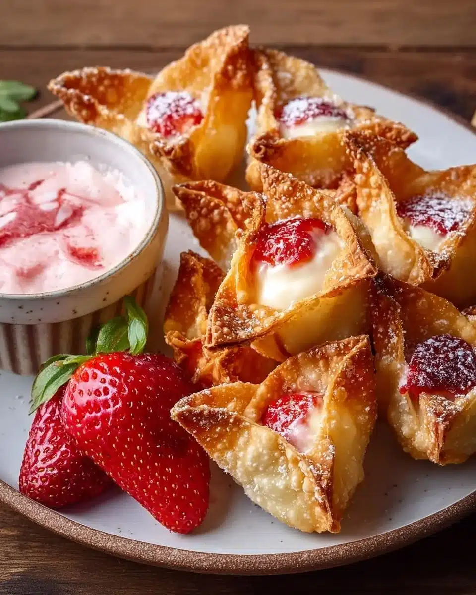 Best Strawberry Cheesecake Wontons