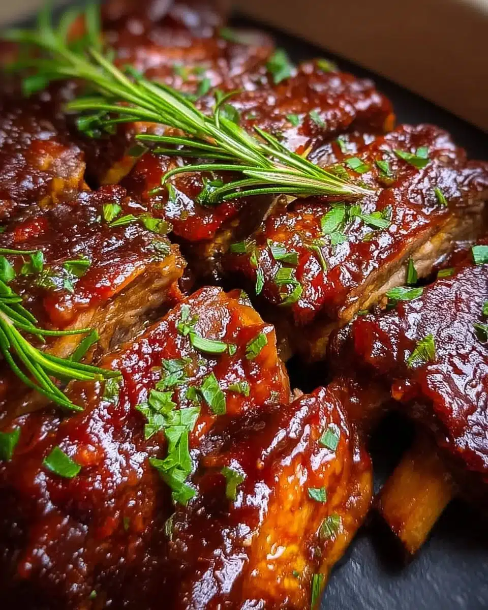 Delicious classic crockpot spare ribs ready to serve