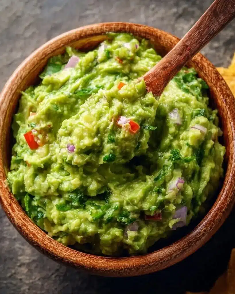 Quick guacamole dip recipe with fresh avocados and herbs